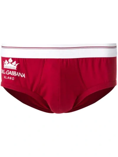 Shop Dolce & Gabbana Logo Briefs In Red