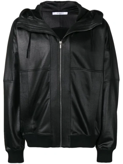 Shop Givenchy Waxed-effect Jacket In Black