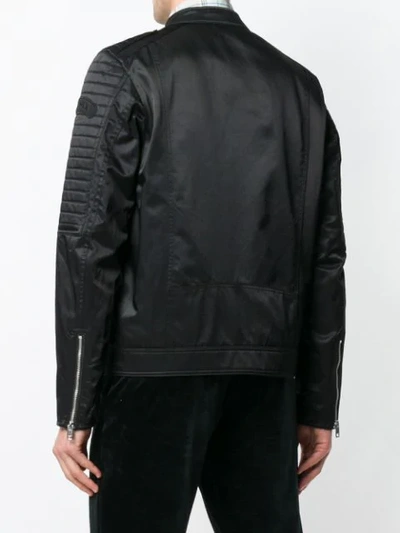 Shop Diesel Zipped Biker Jacket In Black