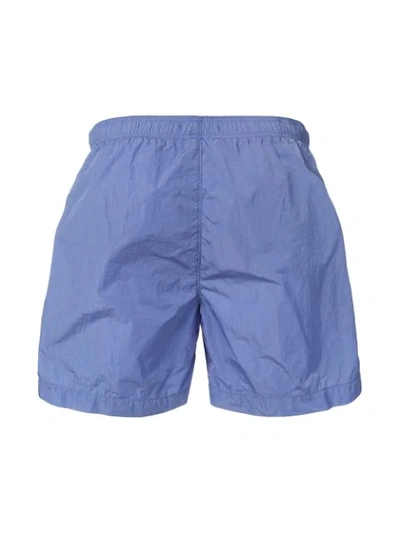 Shop C.p. Company Badeshorts Mit Logo-patch In Blue