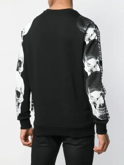 Shop Philipp Plein Skull Print Sweatshirt In Black