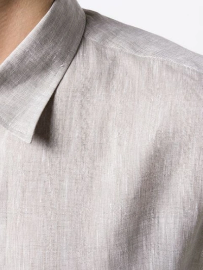 Shop Emporio Armani Classic Button Up Shirt In Neutrals