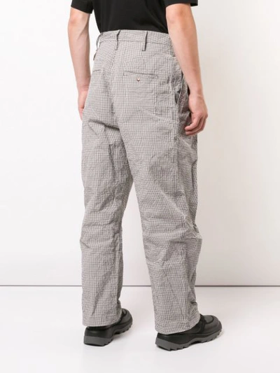 Shop Sankuanz Belted Checked Trousers In White