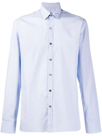 Shop Lanvin Striped Fitted Shirt In Blue