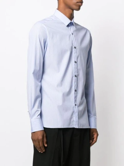 Shop Lanvin Striped Fitted Shirt In Blue