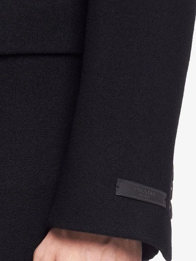 Shop Prada Single Breasted Midi Coat In Black