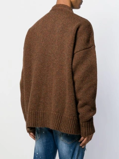 Shop Dsquared2 Knit Cardigan In Brown