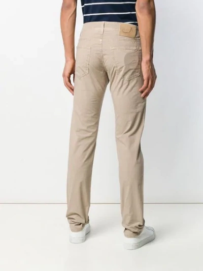 Shop Jacob Cohen Classic Chinos In Neutrals