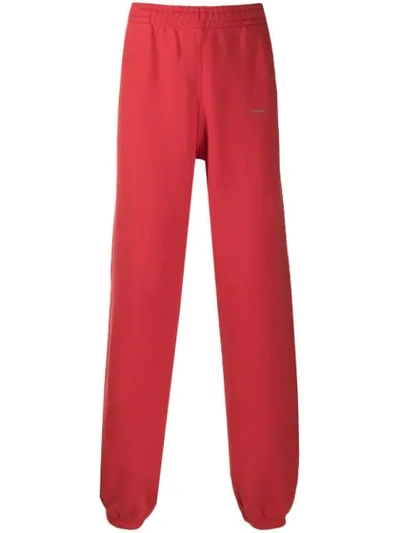 Shop Off-white Logo Jogging Trousers In Red