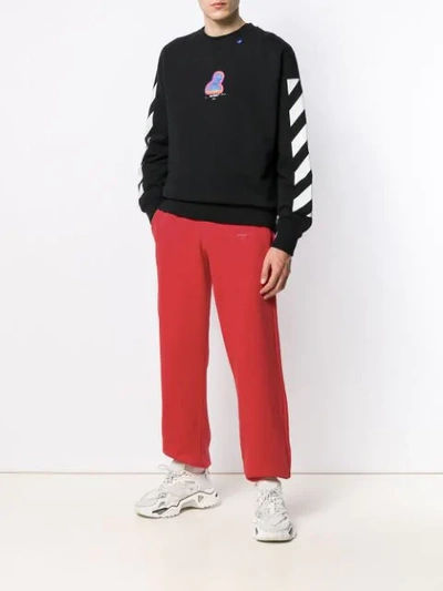 Shop Off-white Logo Jogging Trousers In Red