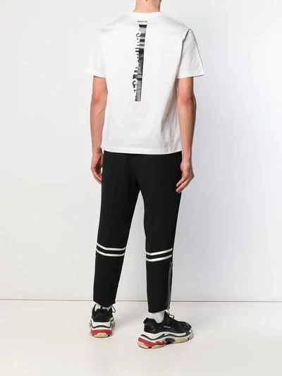 Shop Les Hommes Ripped Logo Print T-shirt In White