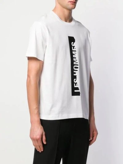 Shop Les Hommes Ripped Logo Print T-shirt In White