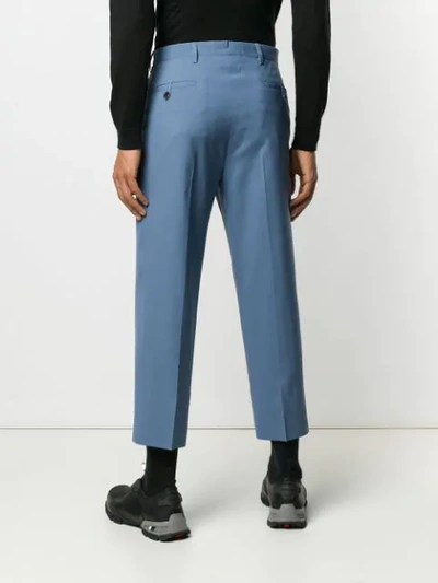 Shop Prada Classic Chino Trousers In Blue