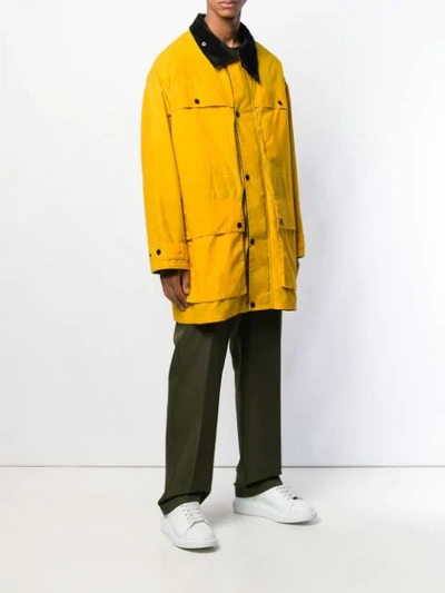 KENZO 标志牌派克大衣 - 黄色