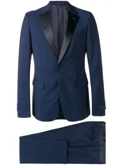 Shop Prada Single-breasted Tuxedo In Blue