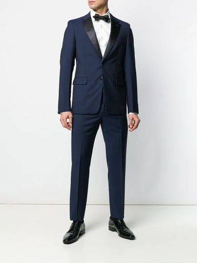 Shop Prada Single-breasted Tuxedo In Blue