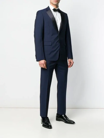 Shop Prada Single-breasted Tuxedo In Blue