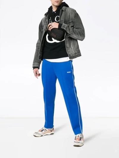 Kenzo Reverse Stitch Track Pants In Blue
