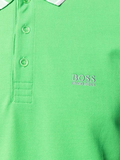 Shop Hugo Boss Embroidered Logo Polo Shirt In Green