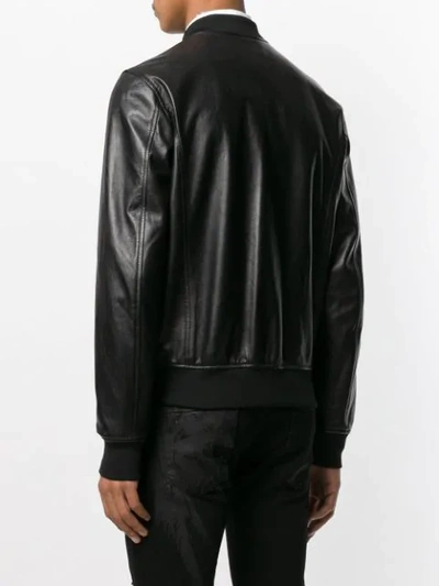 Shop Philipp Plein Logo Bomber Jacket In Black