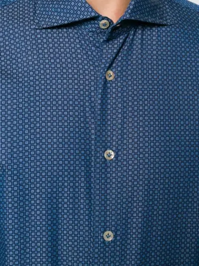 Shop Borriello Micro Print Shirt - Blue