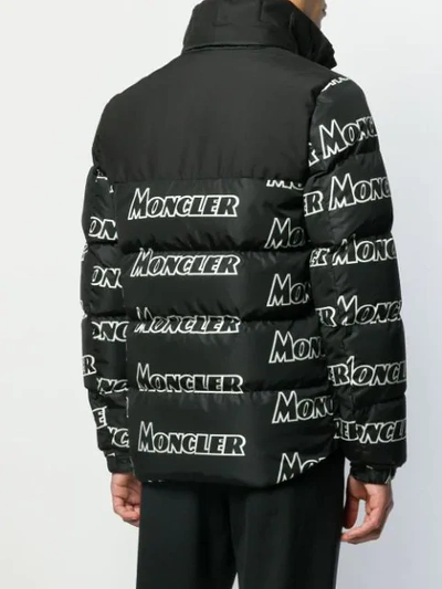 MONCLER LOGO PRINT PADDED JACKET - 黑色