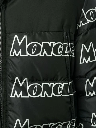 Shop Moncler Logo-print Padded Jacket In Black