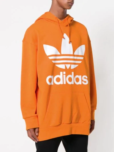 Shop Adidas Originals Printed Logo Hoodie In Yellow