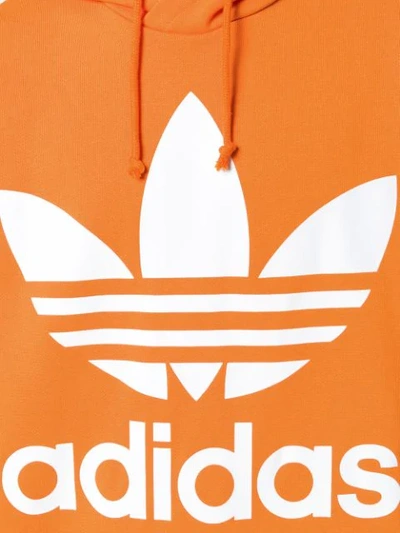 Shop Adidas Originals Printed Logo Hoodie In Yellow