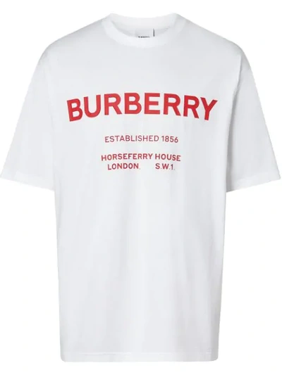 BURBERRY HORSEFERRY印花T恤 - 白色