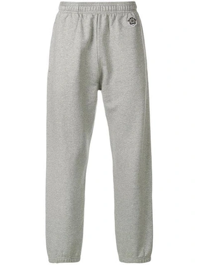 Shop Kenzo Embroidered Tiger Track Pants In Grey