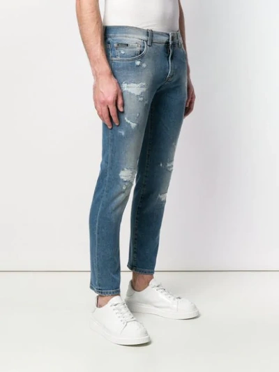 Shop Dolce & Gabbana Slim Distressed Jeans In Blue
