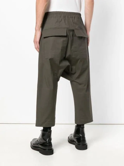 Shop Rick Owens Drawstring Cropped Trousers - Grey