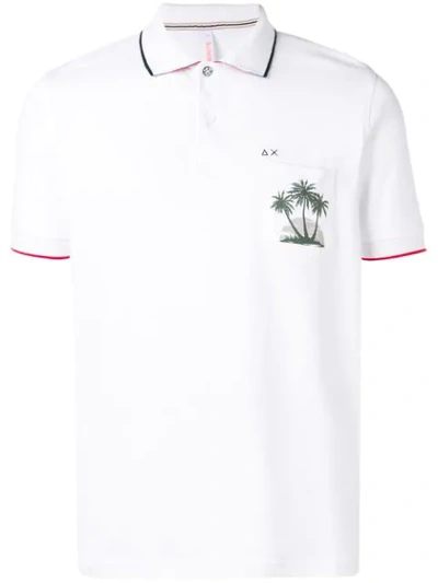 Shop Sun 68 Chest Pocket Polo Shirt In White