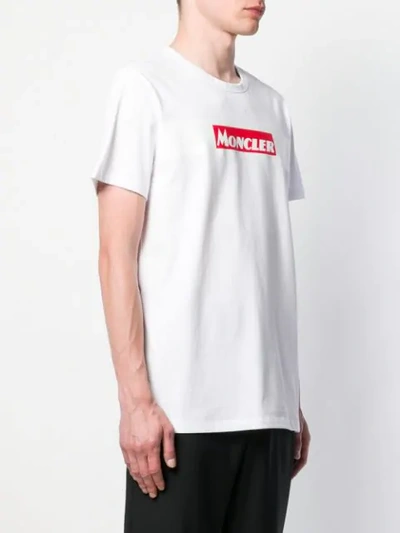 Shop Moncler Logo Print T-shirt In White