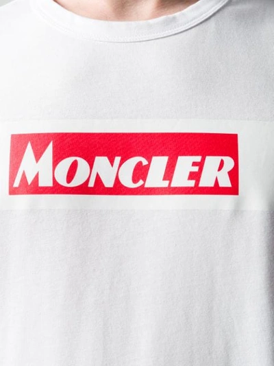 Shop Moncler Logo Print T-shirt In White