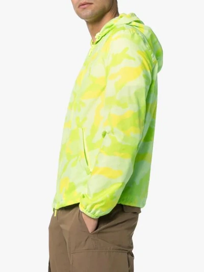 Shop Valentino Camouflage Windbreaker Jacket In Yellow