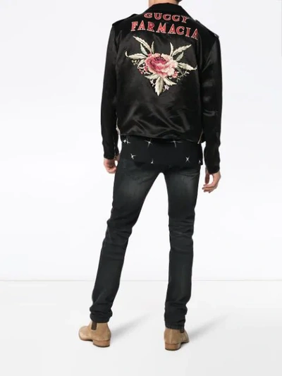 Shop Gucci Guccy Japanese Acetate Biker Jacket In Black
