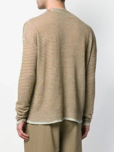Shop Federico Curradi Striped Knit Sweater In Brown
