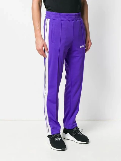 Shop Palm Angels Track Pants In 9501 Purple White