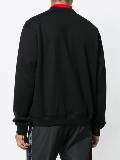Shop Versace Logo Print Sweatshirt In A99c Nero Bianco