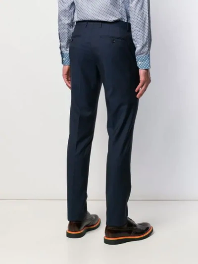 Shop Etro Suit Trousers In Blue