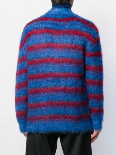 Shop Marni Knitted Cardigan In Blue