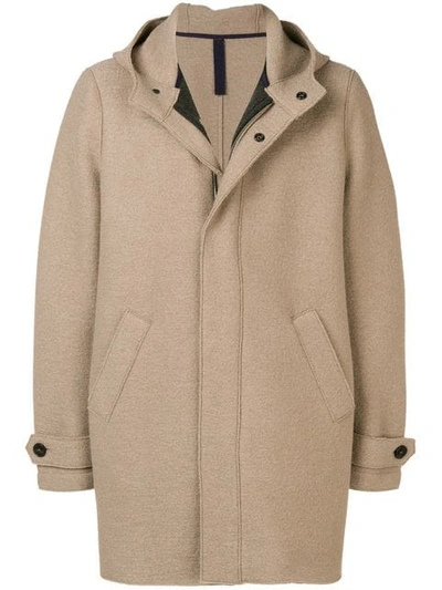 Shop Harris Wharf London Hooded Coat In Neutrals
