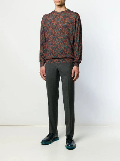 Shop Etro Pleated Trousers In Grey