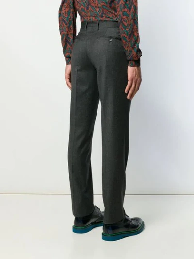 Shop Etro Pleated Trousers In Grey