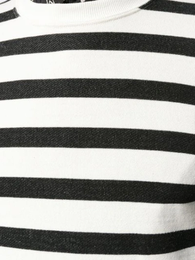 Shop Saint Laurent Striped Sweatshirt In Neutrals