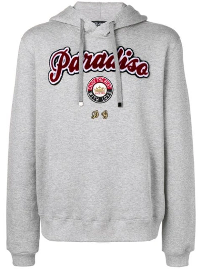 Shop Dolce & Gabbana 'paradiso' Hoodie In Grey