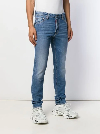 Shop Dsquared2 Faded Slim-fit Jeans In Blue