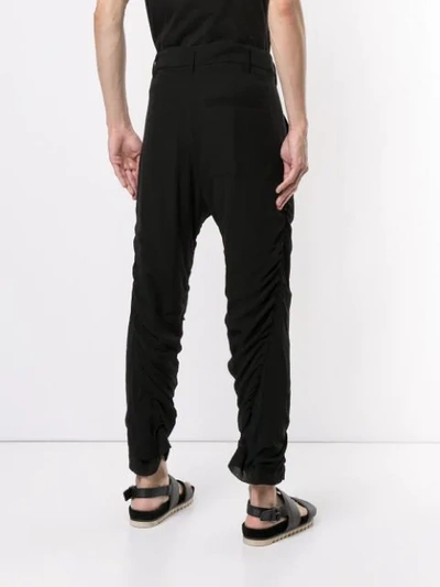 Shop Ann Demeulemeester Ruched Trousers In Black
